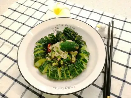 An appetizer and a delicious cucumber