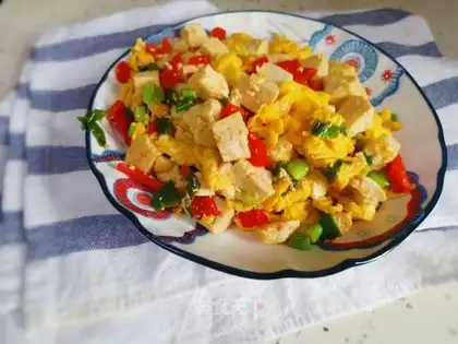 Little onion tofu fried eggs