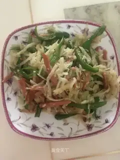 Ham sausage fried blue