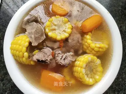 Carrot corn ribs soup