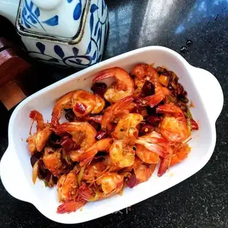 Homemade spicy shrimp