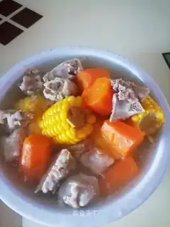 Carrot corn ribs soup