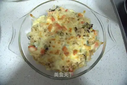 Five-colored grilled rice with beef and fresh shrimp
