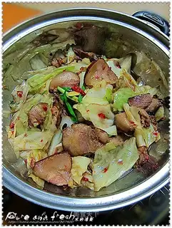 Grilled cabbage and bacon