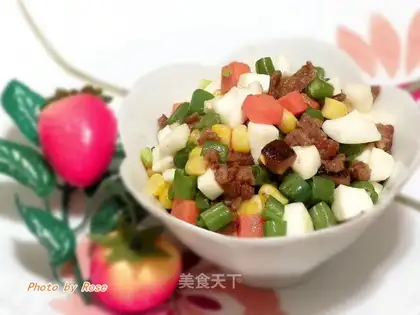 Colorful protein minced meat