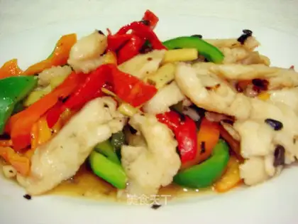 stir-fried fish fillets with black bean and pepper