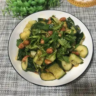 A cucumber mixed with vinegar