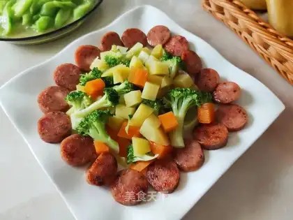 Roasted sausage salad