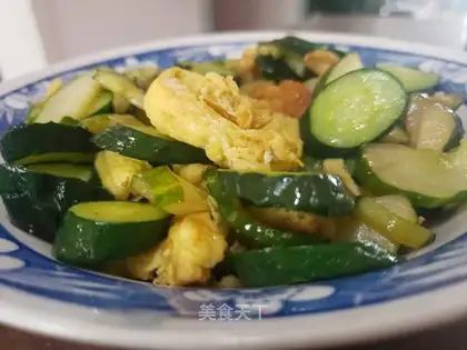 cucumber fried eggs