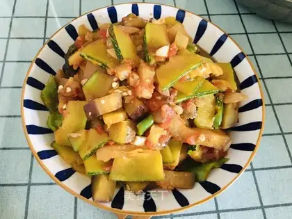 Farmer eggplant stew pumpkin