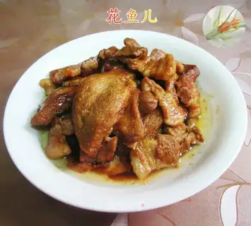 Soup chicken roast pork