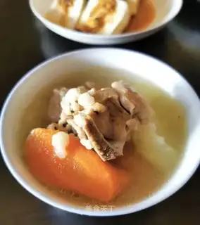 Pumpy rice chop soup