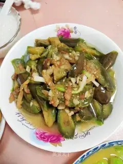 Tasty and delicious eggplant fried meat