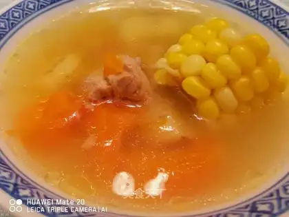 Carrot corn chop soup