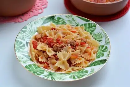 Tomato sauce, butterflies