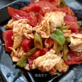 Cream tomato fried goose eggs