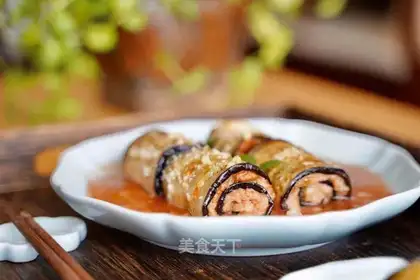 Honey eggplant rolls