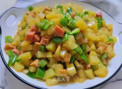 Pepper ham and potatoes