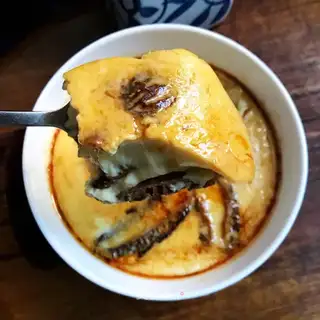The lamb's belly is steaming