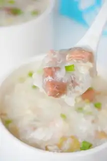 A wide roll of beef porridge