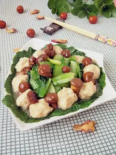 Rolling mushrooms, cabbage, balls
