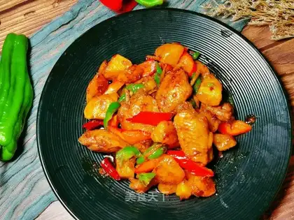 Slutty chicken wings and potatoes