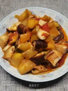 Tomato mushroom fried eggplant