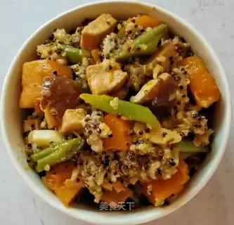 Pumpkin chicken and beans and quinoa