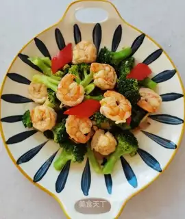 Shrimp fried broccoli