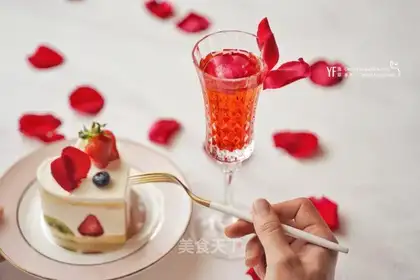 Romantic rose cocktail organic vinegar