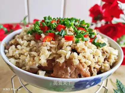 Garlic beans, veggie ribs