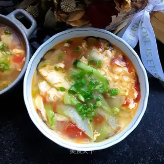 Smelt and eggplant soup