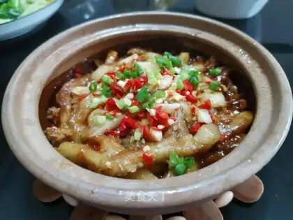Meat and eggplant