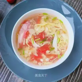 Tofu noodles and vegetable soup