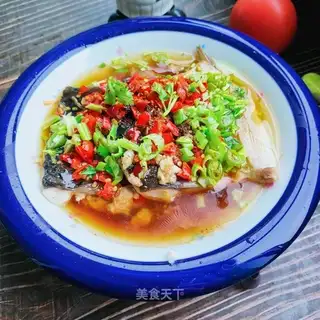 A piece of pepper steamed fish