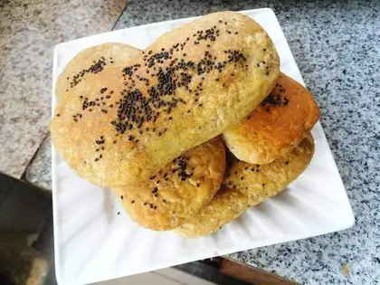 Black sesame pancakes