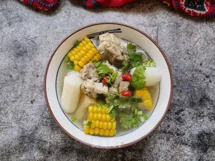 ♪ Mountain medicine corn chop soup ♪