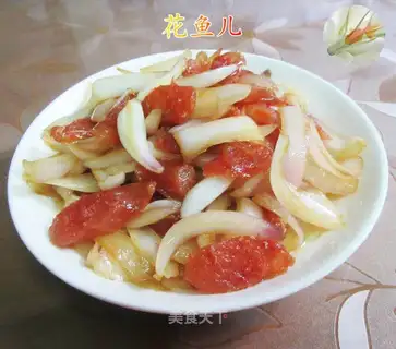 Sausage fried onions