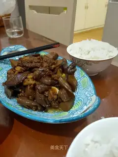 Meat and eggplant