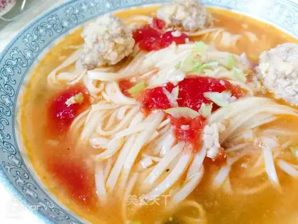 Tomato meatball noodles