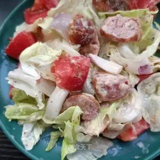 Barbecue sausage salad
