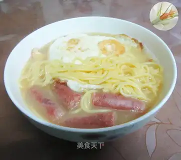 Sausage egg corn noodles