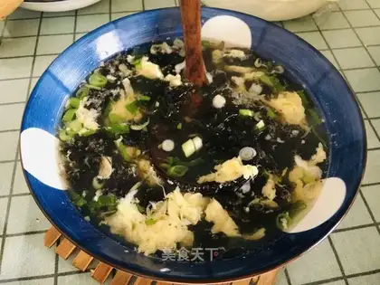 Purple egg soup