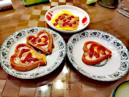 Breakfast with fried eggs