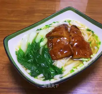 Salmon willow noodles