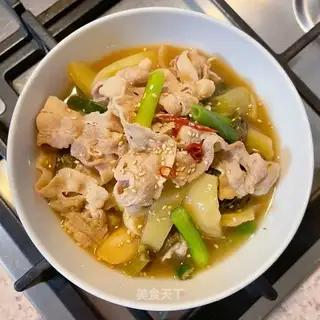 Sour soup and flowers