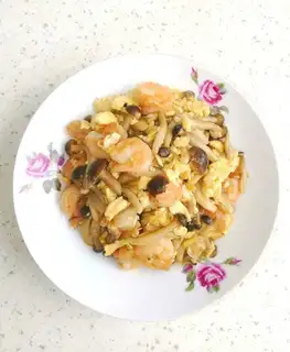 Crab mushroom shrimp fried eggs