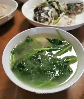 The soup is white