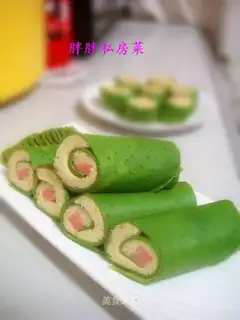 egg roll with vegetable ham