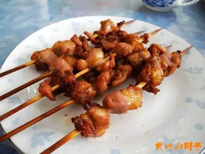 Roast pork kebabs